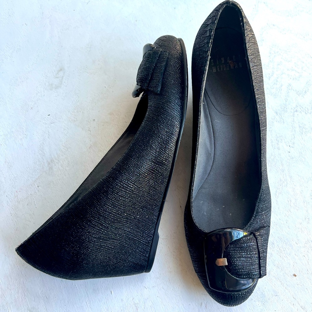Stuart Weitzman leather wedge pumps